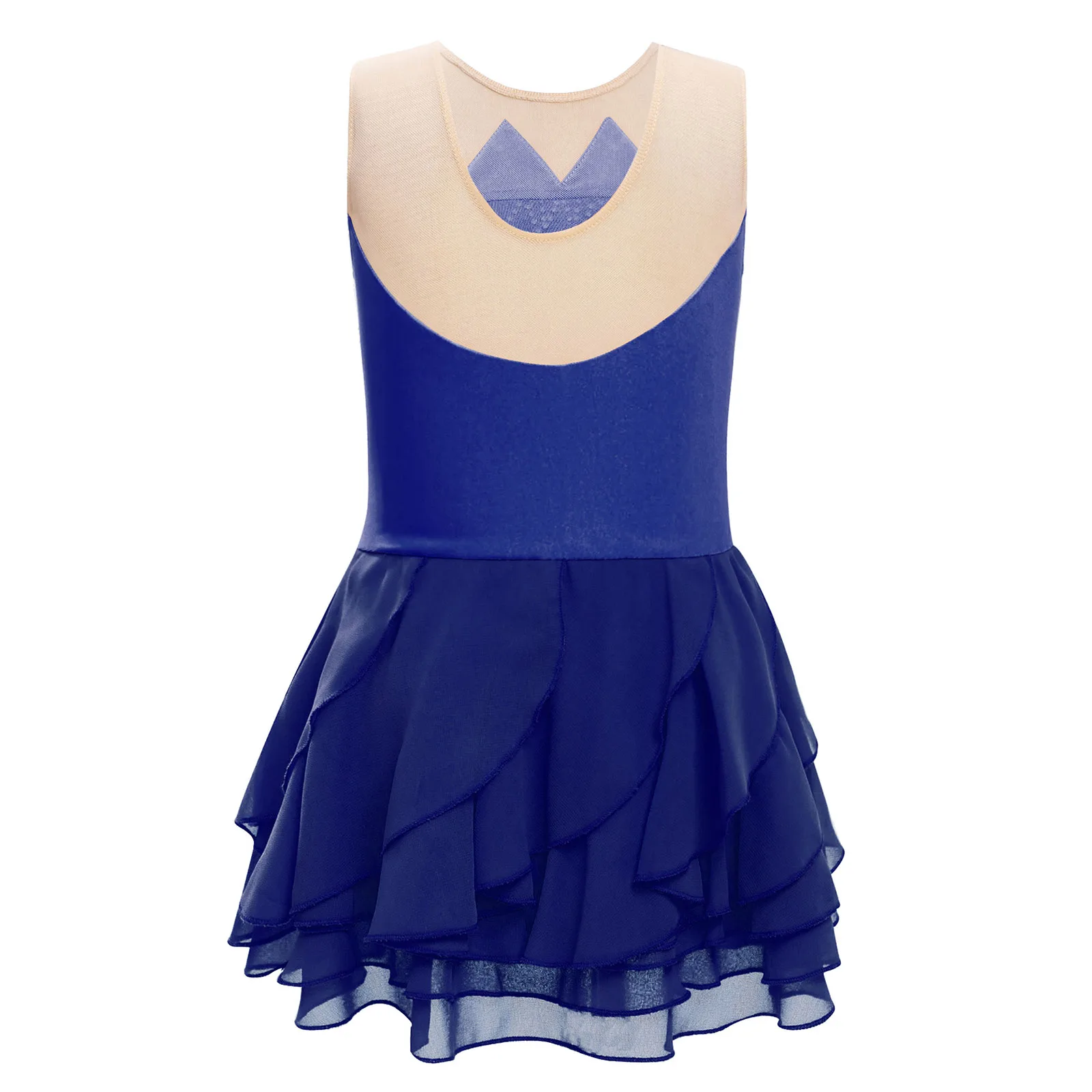 Robe de danse lyrique moderne pour filles, justaucorps respirant à boutons-pression avec strass scintillants pour compétition de danse de récital de classe