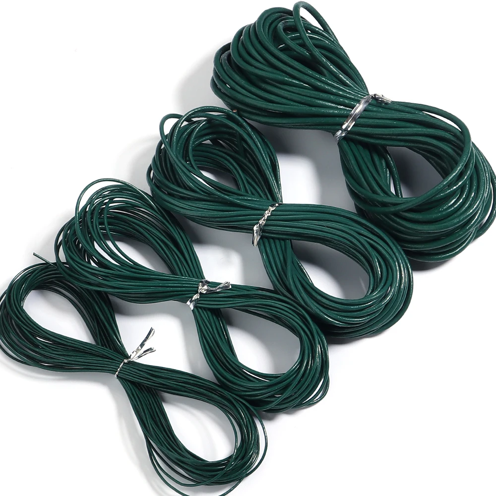 10 Meter 100 % echtes Lederband, Durchmesser 1/1,5/2/3 mm, buntes rundes Lederseil für Armband, Halskette, DIY-Schmuckherstellung – Detail 11