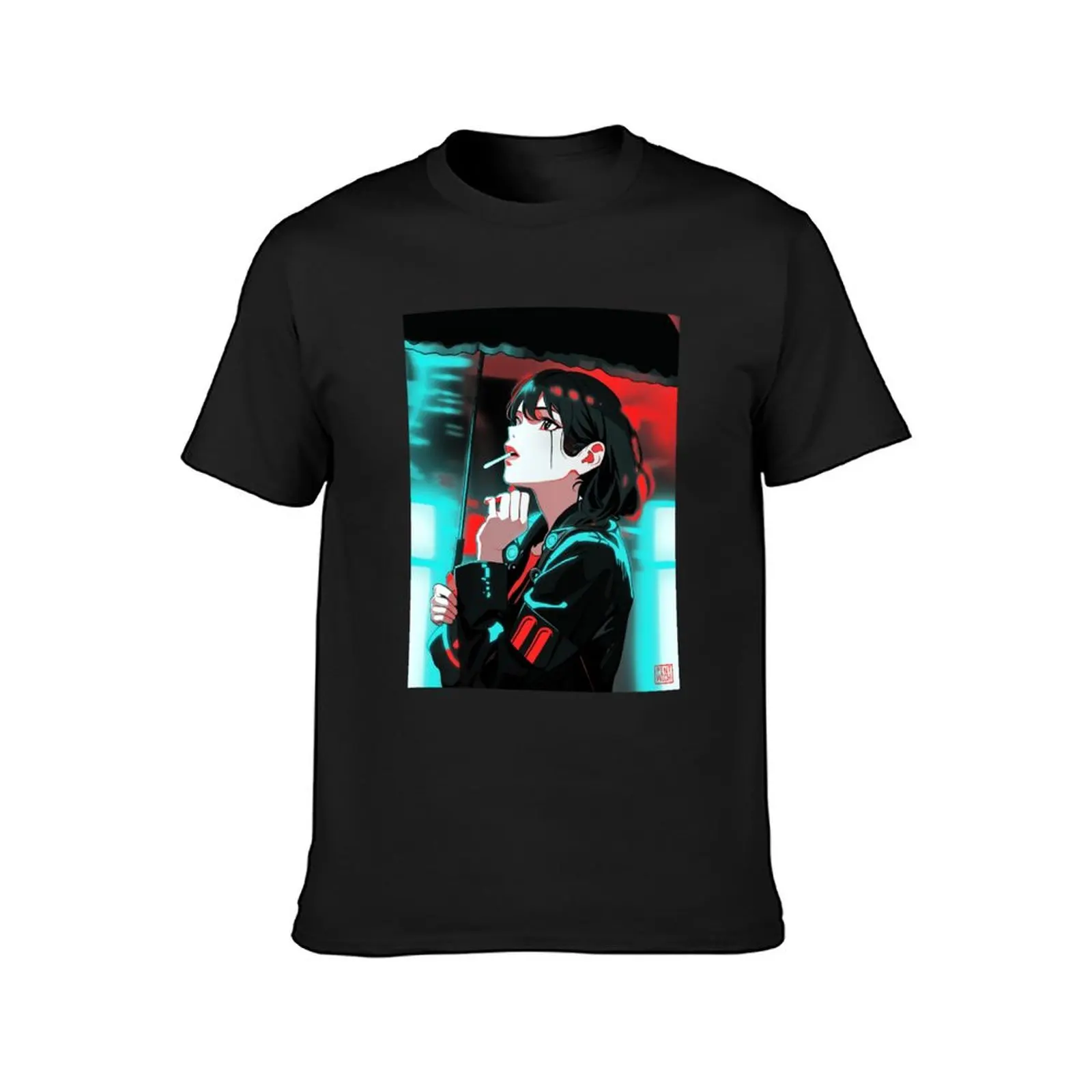 Sad Umbrella T-Shirt plus sizes boys whites anime clothes t shirts for men pack