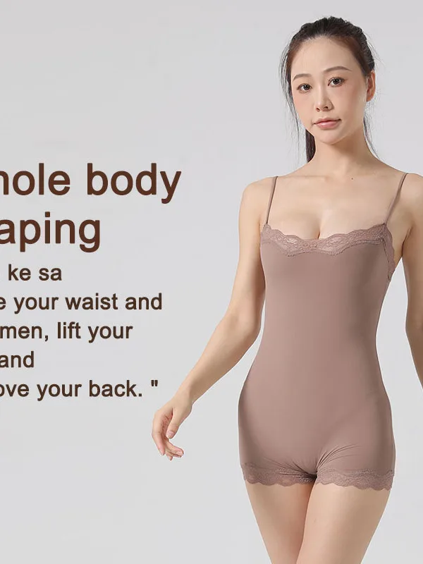 

Skin-friendly Lace Halter One-piece Suit Absorbing Belt Yoga Clothes Hip Flat Angle Suitable for Autumn And Spring