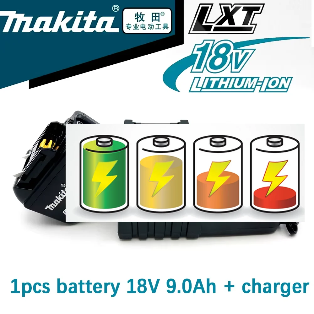 

BL1860 rechargeable battery, the latest upgraded 18V 9.0Ah lithium battery from Makita, used for Makita power tool BL1840 LXT400