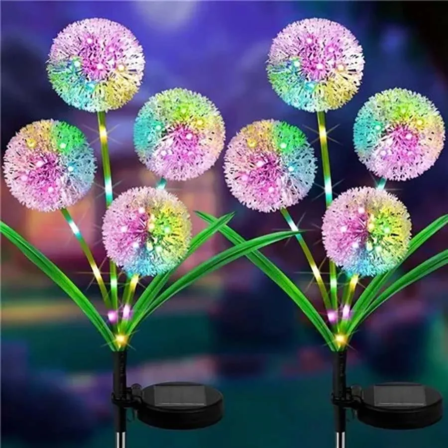 

2pc Outdoor Solar Lights Solar Dandelion Flowers Decoration Light for Garden Lawn Yard Wedding