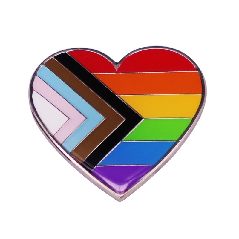 Rainbow Brooch Pins Heart Pride Pin for Cloth Bag Backpack Hat Decor Progress Pride Lapel Pin Festival Badge