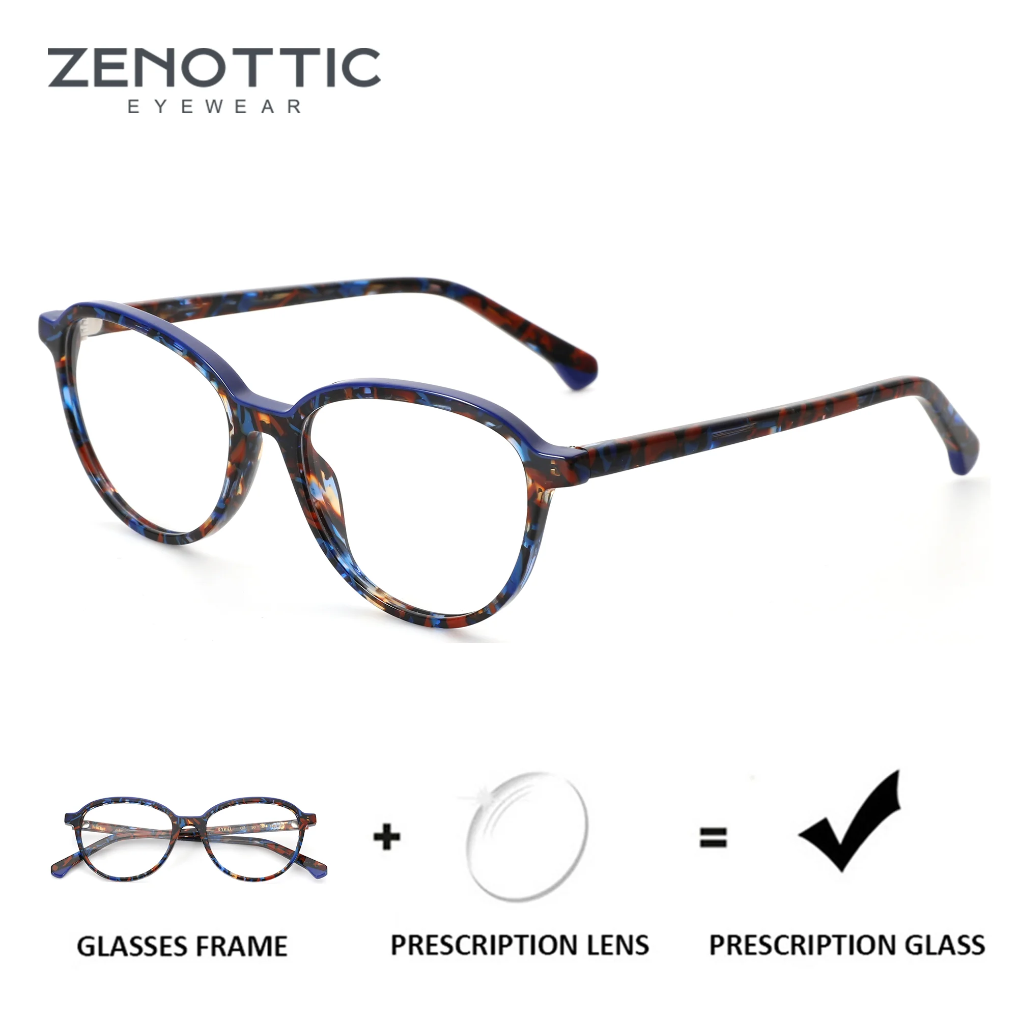 ZENOTTIC Acetate Cat Eye Prescription Glasses For Women Myopia Lenses  Photochromic Graduated Optical Eyeglasses