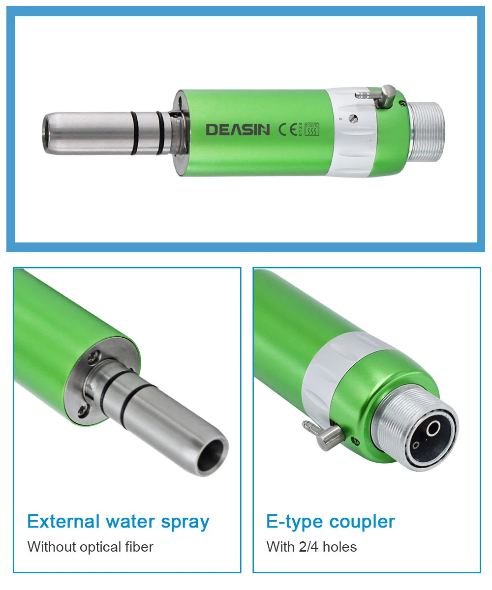 Colorful External Water Spray Low Speed Handpiece Kits E-type Air Turbine