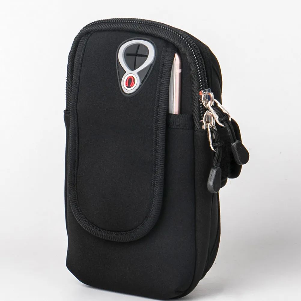 

Unisex Sports Armband Black Large Breathable Water Resistant Running Cycling Jogging Hiking Cellphone Money Keys Cards Holder