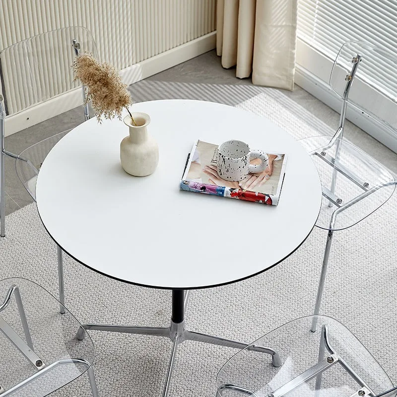 Nordic Modern Simple Aluminum Alloy Dining Table Light Luxury Household Tables Bedroom Hotel Square Kitchen Tables Furniture