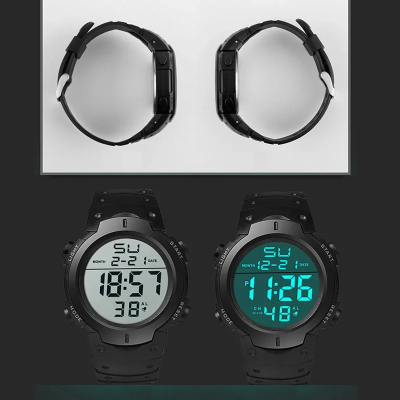 Luxury Electronic Watch for Men Outdoor Waterproof Man Sports Watch Multi-Functional Stopwatch Kids LED Digital Wristwatch Clock