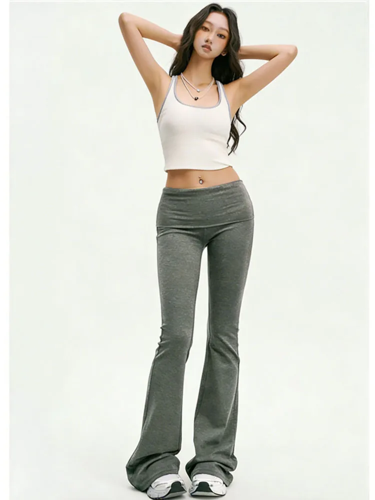 Grijze damesbroek nieuwe herfst/winter slanke taille uitlopende joggingbroek sportyogabroek casual hoge elasticiteit