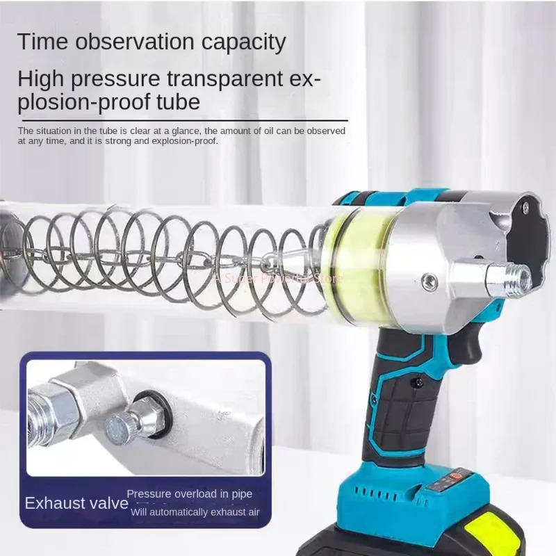 Pistola de graxa específica para escavadeira de alta pressão, sem fio, 800cc, totalmente automática, adequada para makita/dewalt, bateria de 18v, pistola de graxa elétrica