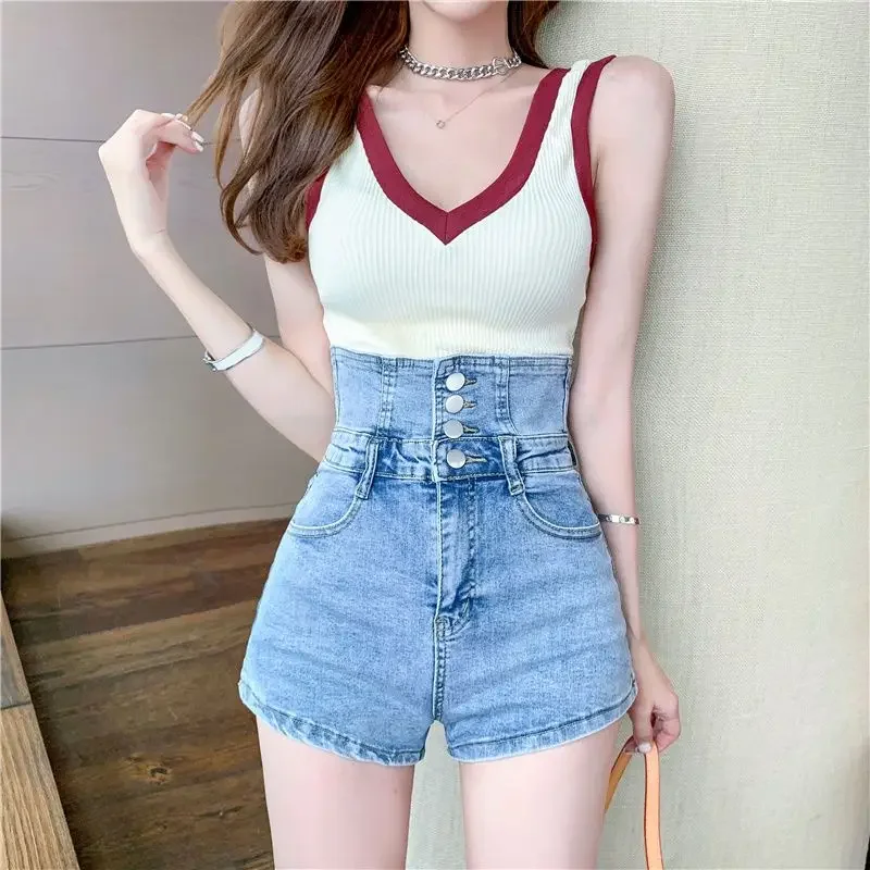 

Jorts Female Short Jeans Pants Tight Women's Denim Shorts High Waist Skinny Booty Streetwear Fashion Clothing 2024 Flowy Cheap