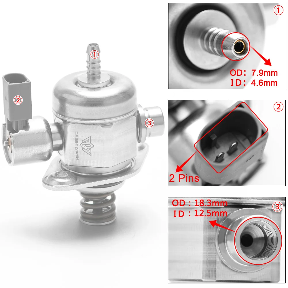 Pressure Fuel Pump OEM Mechanical Made For VW MK5 MK6 Beetle CC Jetta Passat Tiguan Audi A3 2.0 TSI Engine 06H127025N 06H127026