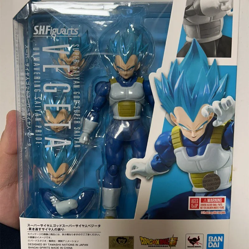 

In Stock Bandai SHF Dragon Ball Super Saiyan God Blue-Haired Vegeta Action Figure Collectible