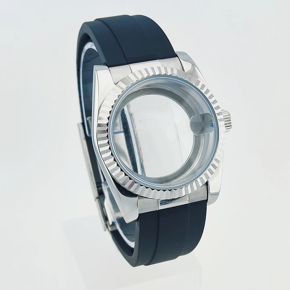 36mm/39mm NH35 Case Watch Case Sapphire Glass For nh35 nh36 Movement Waterproof 28.5mm Dial Rubber Strap Watch Parts