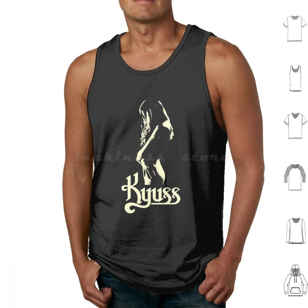 Camiseta vintage Kyuss, camisetas sin mangas con estampado de algodón, logotipo de Kyuss, artículos de Kyuss, camiseta de manga larga, recuerdo para el hogar, banda musical Stoner