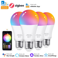 eWelink Zigbee Smart Dimmable Bulb 100-240V LED Light E27 RGB Lamp Support Alexa Alice Smartthing Google Assistant Voice Control
