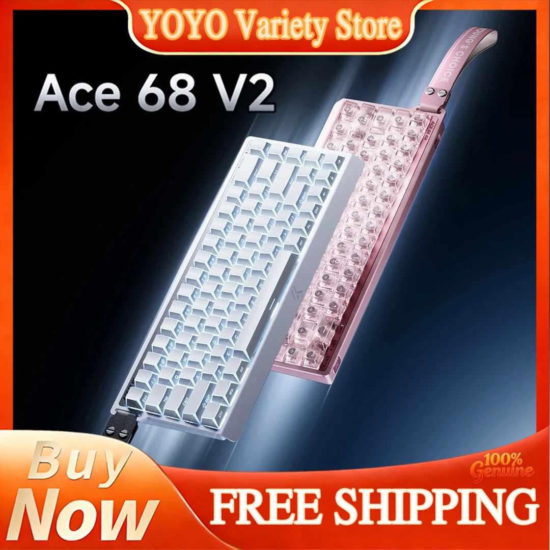 MCHOSE Ace 68 V2 Magnetic Axis Mechanical Keyboard Customized Esports Gaming Frosted Metal Trim Rt Button For Desktop Pc Gamers