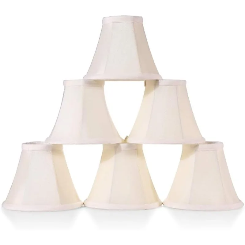 

Small Lamp Shade,ONLY for Candle Bulbs,Clip-on Drum Lamp Shades,Set of 6, 3x6x5 Inches