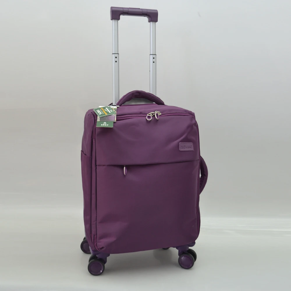 

Ultra-Light .KG Ox Cloth Nylon Women's Carry-On Suitcase with Silent Universal Wheels Zipper Closure Travel Bag