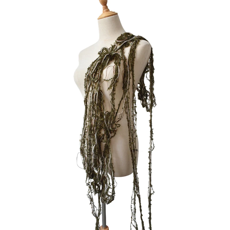 

Soft Plush Yarn Ribbon In Pink White Green Frayed Lace Trim for Wedding Dress Hem Diy Clothing and Craft Decoration