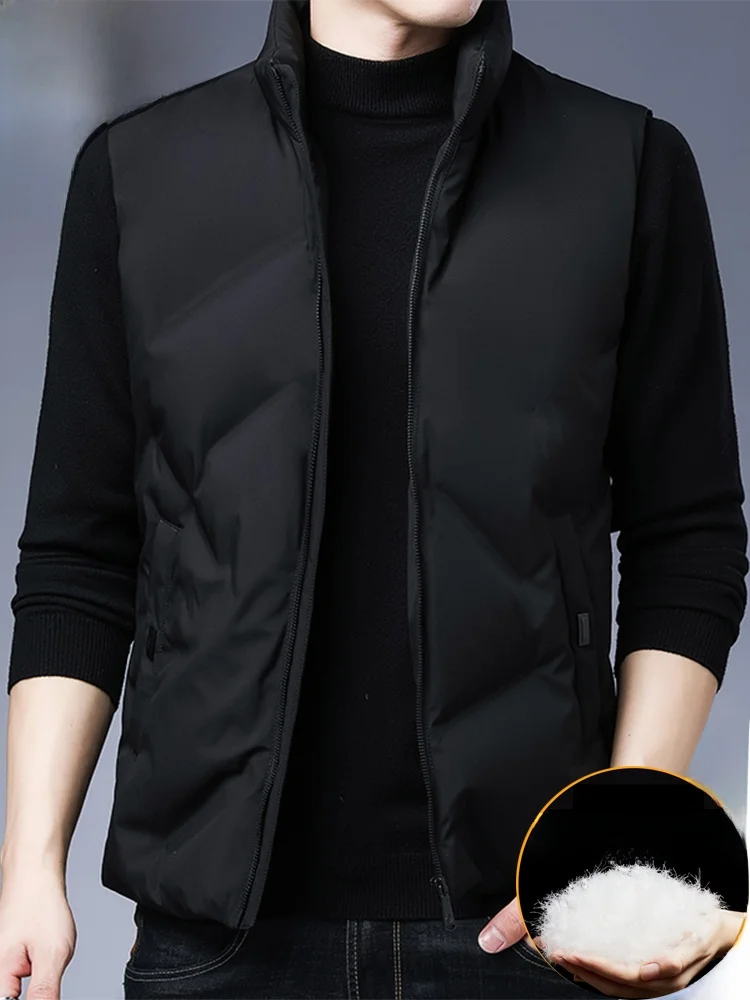 

Pierre Cardin 2025 Winter Men's Lightweight Stand Collar down Vest High End Brand Faion Busin Sle Outerwear