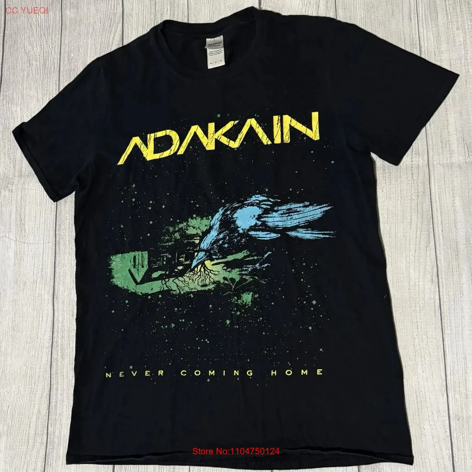 Adakain Band T Shirt Never Coming Home 2015 Promo Crow Size Medium Rare vintage Washed Unisex homme Stylish Versatile graphic
