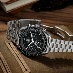 Watchdives WD1860 Quartz Watch VK63 Chronograph Movement Sapphire Crystal BGW9 Luminous 20Bar Waterproof 40mm Vintage Watches
