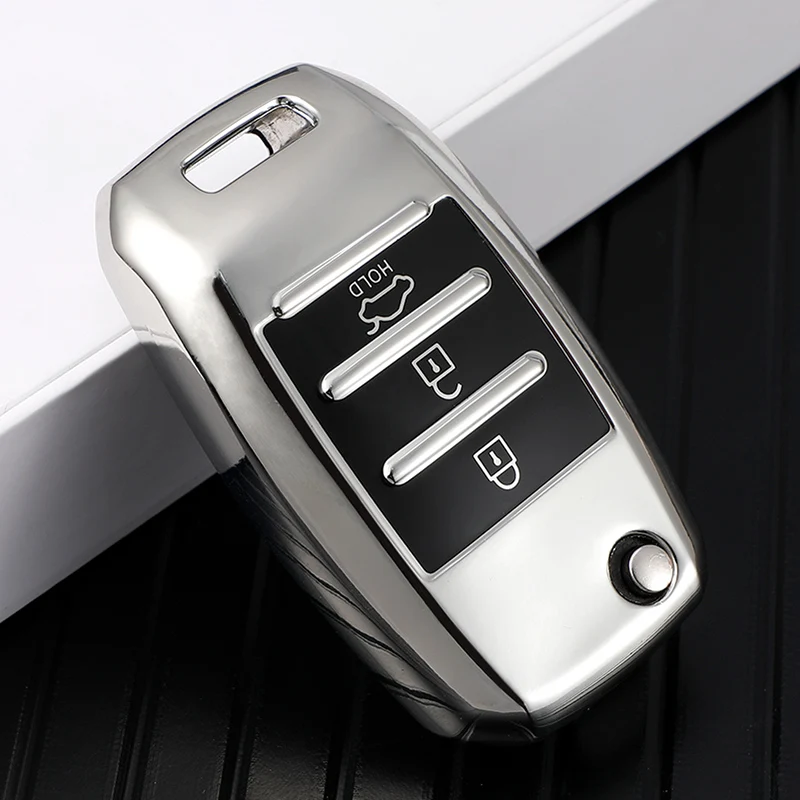 For Kia Rio QL Sportage Ceed Cerato Sorento K2 K3 K4 K5 TPU Car Folding Key Case Cover Bag Holder Keychain Key Protector