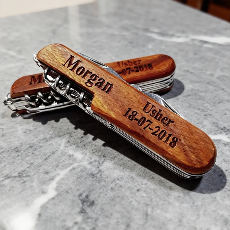 Personalized Multifunctional Folding Knife Wine Bottle Opener for Groomsmen Gift, Fathers Day Gift, Birthday Gift, Couples Gift