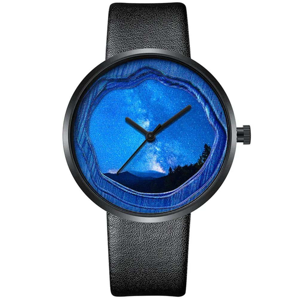 Mark Fairwhale 5480 Simple Women's Quartz Watch 40mm Starry Ocean Color Waterproof Belt Fashion Watch for Women