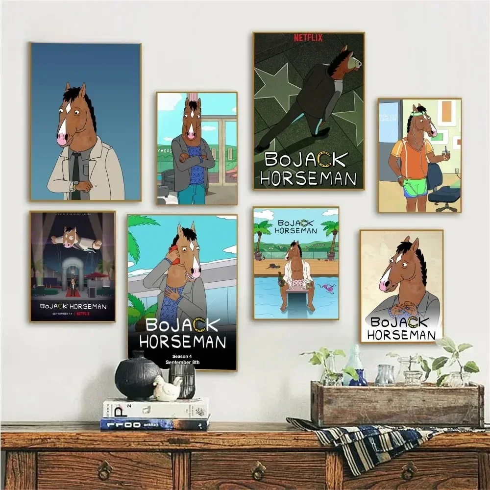 1pc Classic Anime Bojack The Horse Boy Poster Paper Print Home Bedroom Entrance Bar Cafe Art Painting Decoration