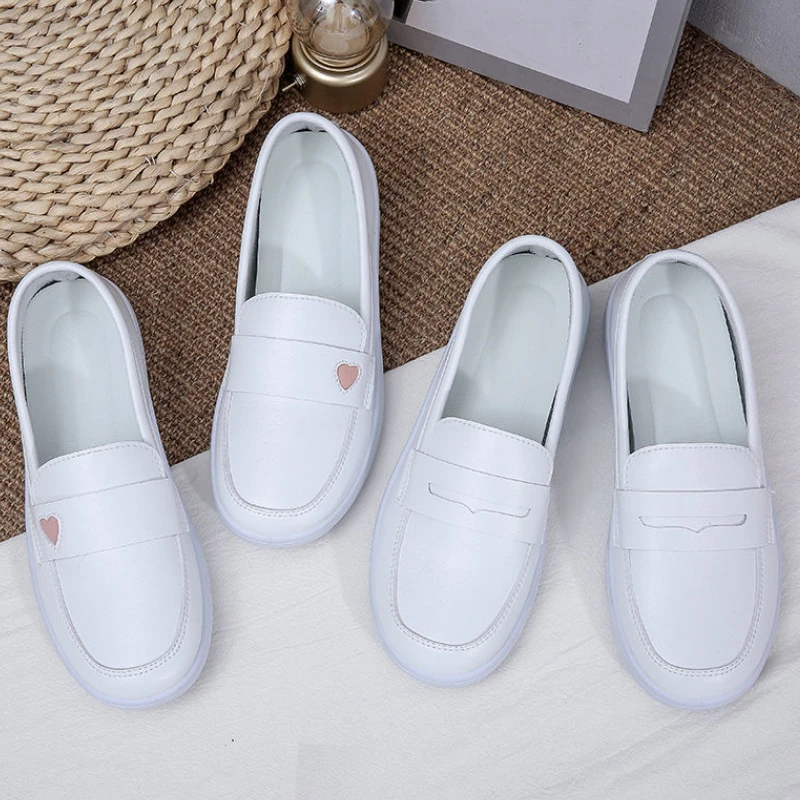 2024 New Summer White Nurse Shoes Women Soft Sole Fashion Comfortable Casual Comfortable Non-slip Flat Sports Walking Shoes