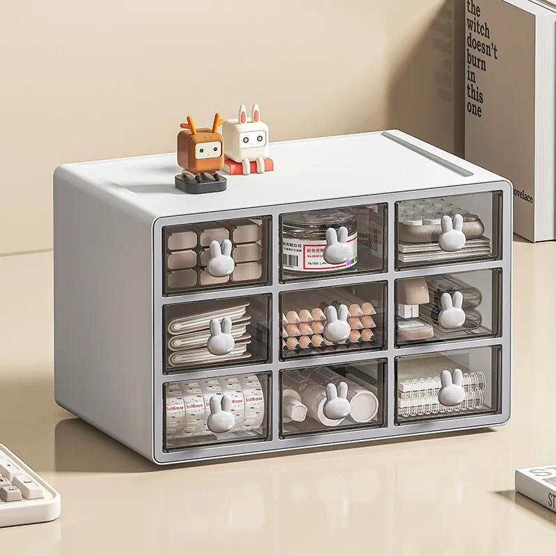 Desktop Storage Box Transparent Drawer Home Storage Box Stationery Box Office Files Stationery Organizer Cosmetics Drawer Box