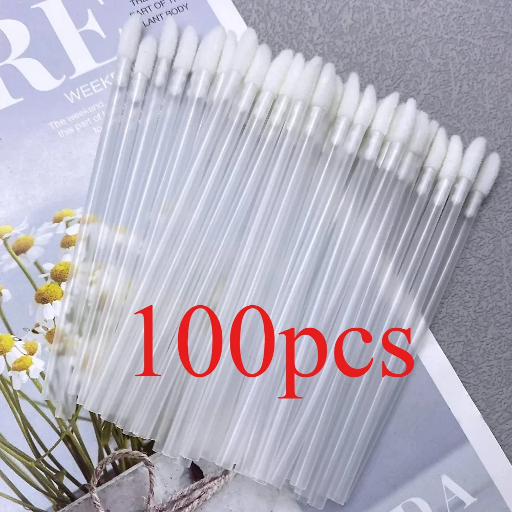 Wholesale 100/1000 PCS Disposable Lip Brush Women Accessories Lipstick Gloss Wands Applicator Perfect Best Make Up Tool Hotting image 3