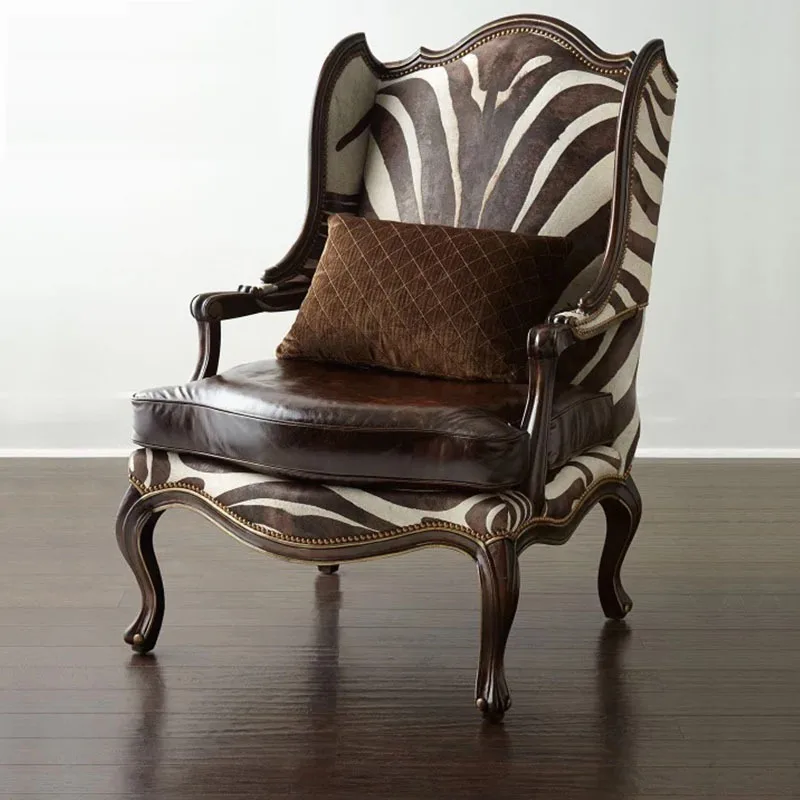 Living Room Furniture Tiger Chair American Country Retro Single Leisure European Classical Villa High Back Creativity