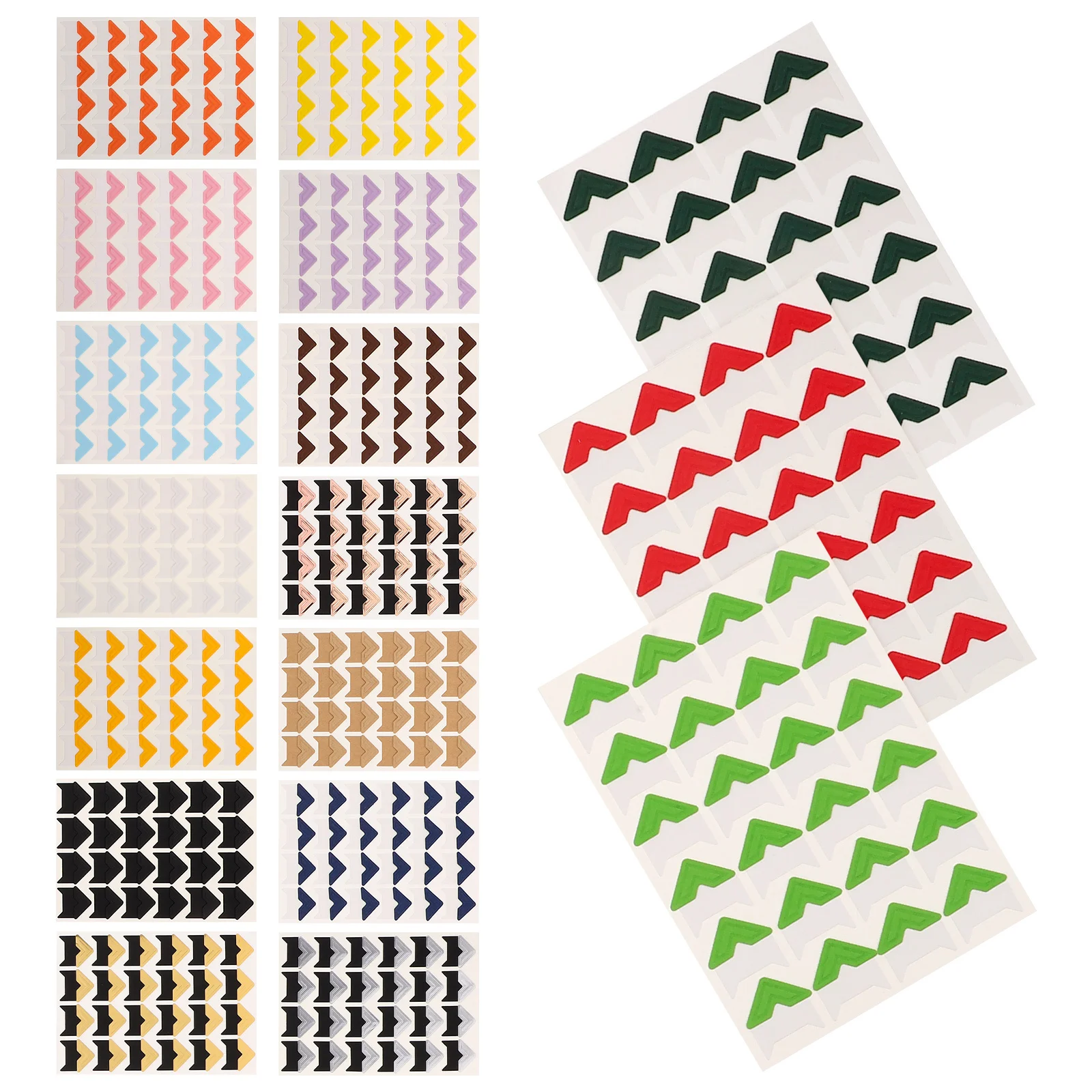 

17 Sheets Photo Corner Stickers Self-Adhesive for Scrapbooking Albums Posters DIY Projects Easy Apply Damage-Free Photo Corners