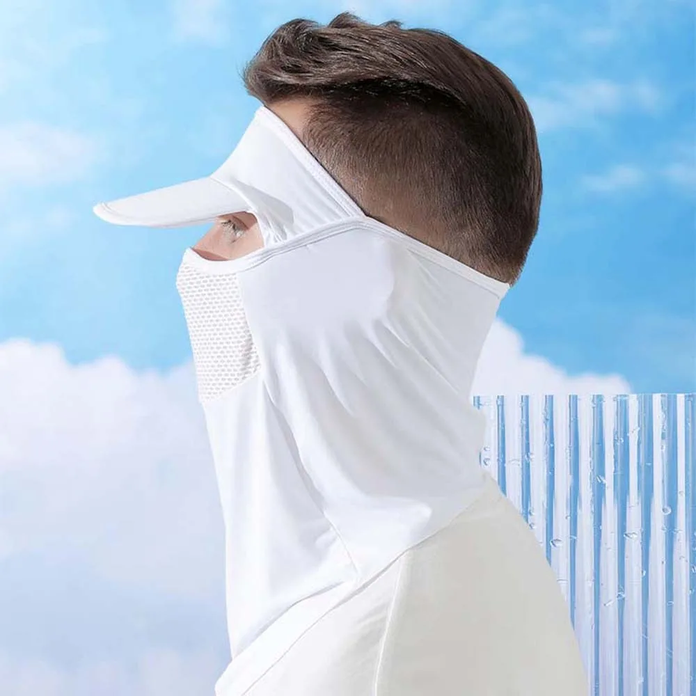 

Breathable Ice Silk Mask Quick Drying Face Cover Summer Sunshade Shawl Polyester Tube Scarf Men Sunscreen Veil Windproof