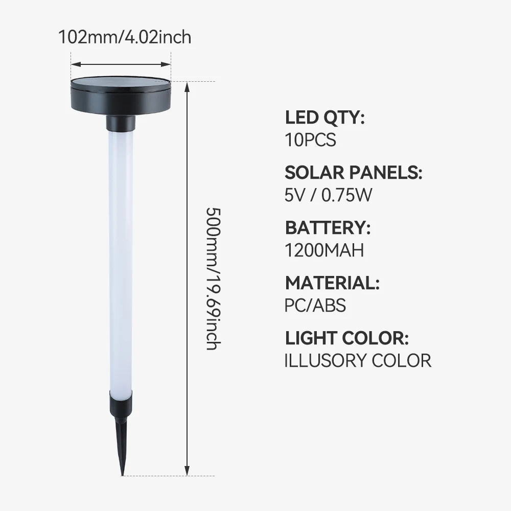 NEUE RGB Farben 10LEDS 1200mAh Solar Beleuchtung Im Freien Wasserdichte Solar Terrasse Solar Rasen Licht Garten für garten Rasen Lichter