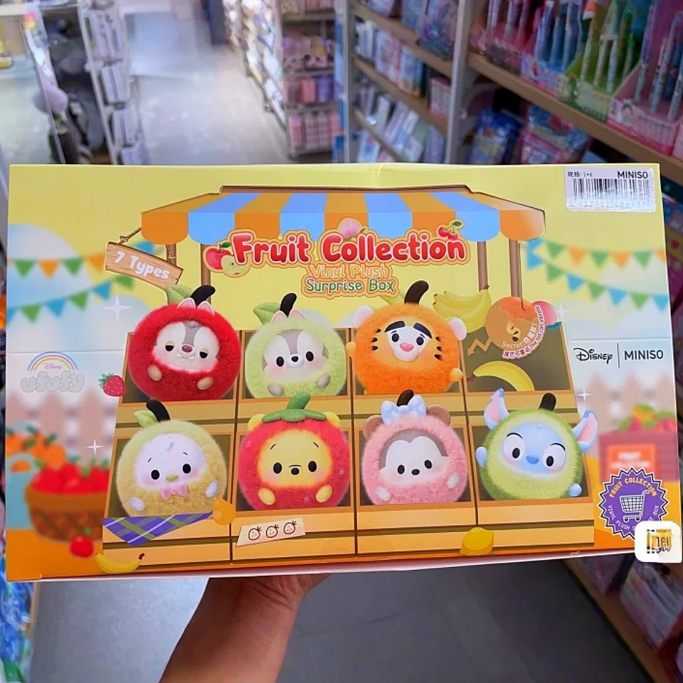 Miniso Disney Ufufy Fruit Collection Vinyl Plush Surprise Box Garage Kit Pendant Ornament Trendy Blind Box Toy for Girls