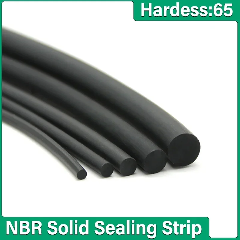 2/5/10m NBR Sealing Strip Dia 1 2 2.5 3 4 5 6 7 8 9 10mm Black Solid Oil Resistance Round Nitrile Rubbe Strips Door Seal