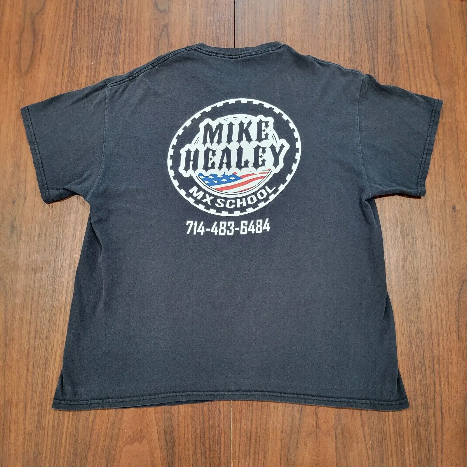 Mike Healey MX School Motorcycle T Shirt Mens XL Distressed