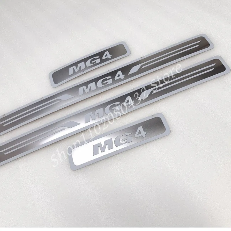 For MG MG4 2021 2022 Door Sill Scuff Plate Trim Auto Protector Stainless Steel Styling Sticker 2016 - 2020 Car Accessories