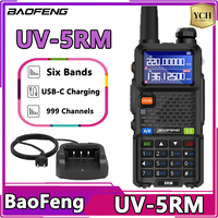 UV-5RM Baofeng Walkie Talkie USB-C Charger Six Bands UHF VHF 999CH High Power High Capacity UV-5R UV-5RH UV5RHPro Two Way Radio