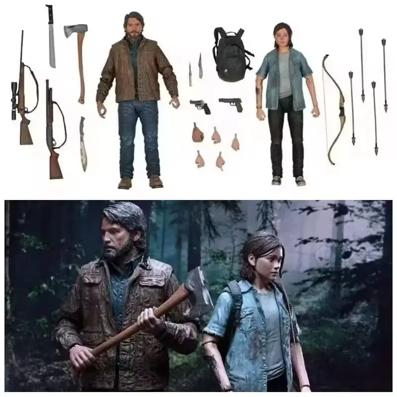 

The Last Of Us Part Ii Joel And Ellie Action Figure 2 Pack Collectible Articulated Model Boxed For Adult Video Game Collectors