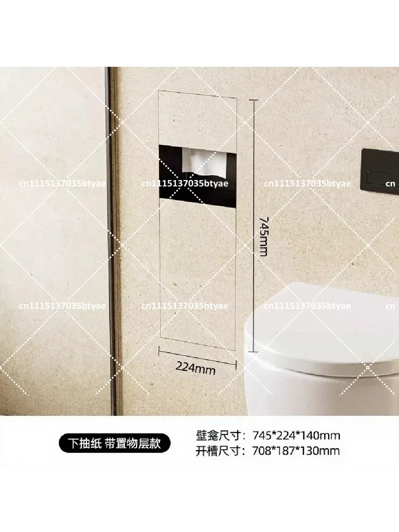 304 Stainless Steel Toilet Paper Holder Niche Large Capacity Roll Paper Rack Cabinet Storage for Bathroom