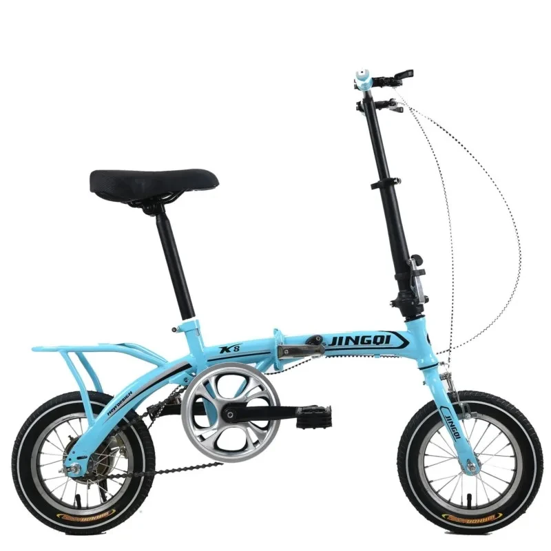 12 inch ultra-light portable folding bicycle, high carbon steel frame, mini bike, front clamp brake, rear brake,City bicicleta