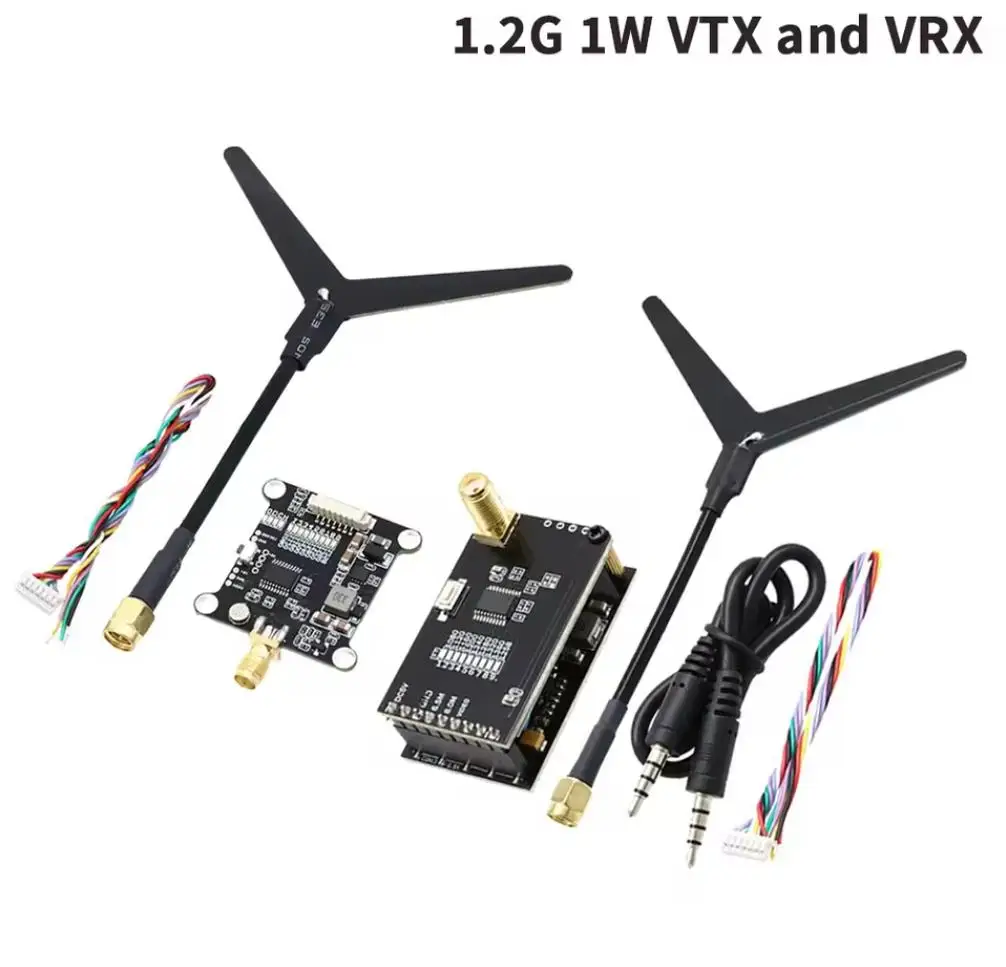 1.2G 1.2 جيجا هرتز 1 واط 1.6 واط 2 واط 25 ميجا واط/2000 ميجا واط VTX وحدة إرسال الفيديو القابلة للتحويل ث/1.2G 8Ch VRX لطائرة سباق طويلة المدى بدون طيار FPV #6