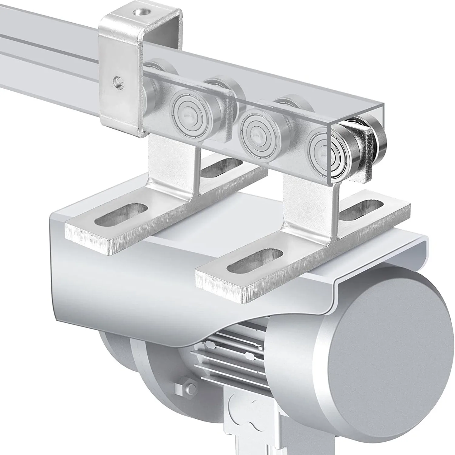 조립 채널 트롤리 트롤리 트랙 행거 2개 전동 호이스트 설치 롤러 2개 트롤리 지지대