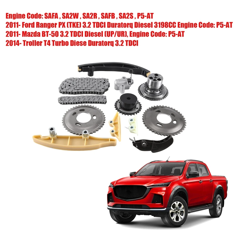 Engine Control Chain Set Timing Kits Parts For Ranger PX Mazda BT-50 Troller 3.2 TDCI BK3Q6268BA, YC1Q6A895BA