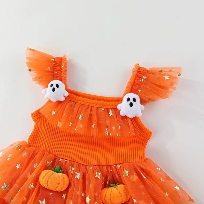 Kids Halloween Pumpkin Dress 3
